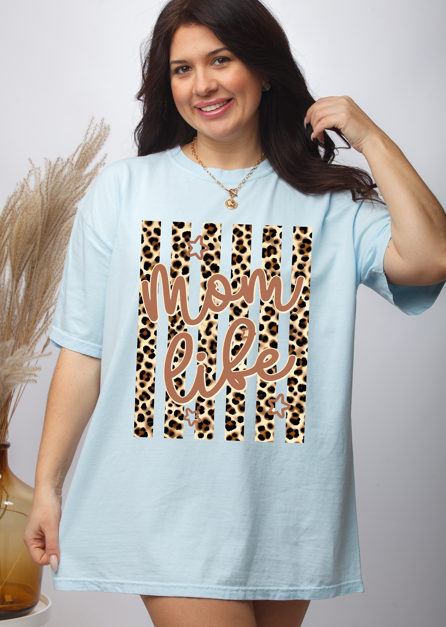 Leopard Mom Life Striped - Full Color - DTF Transfer - 2-5 Business Days