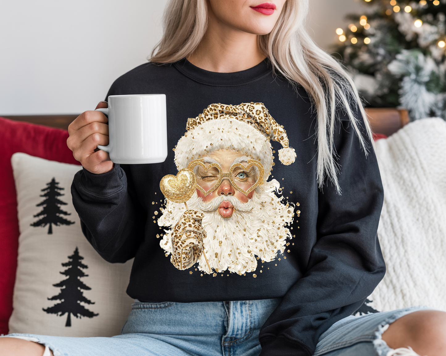 Leopard Santa Claus-Full Color DTF Transfer - RTS#10