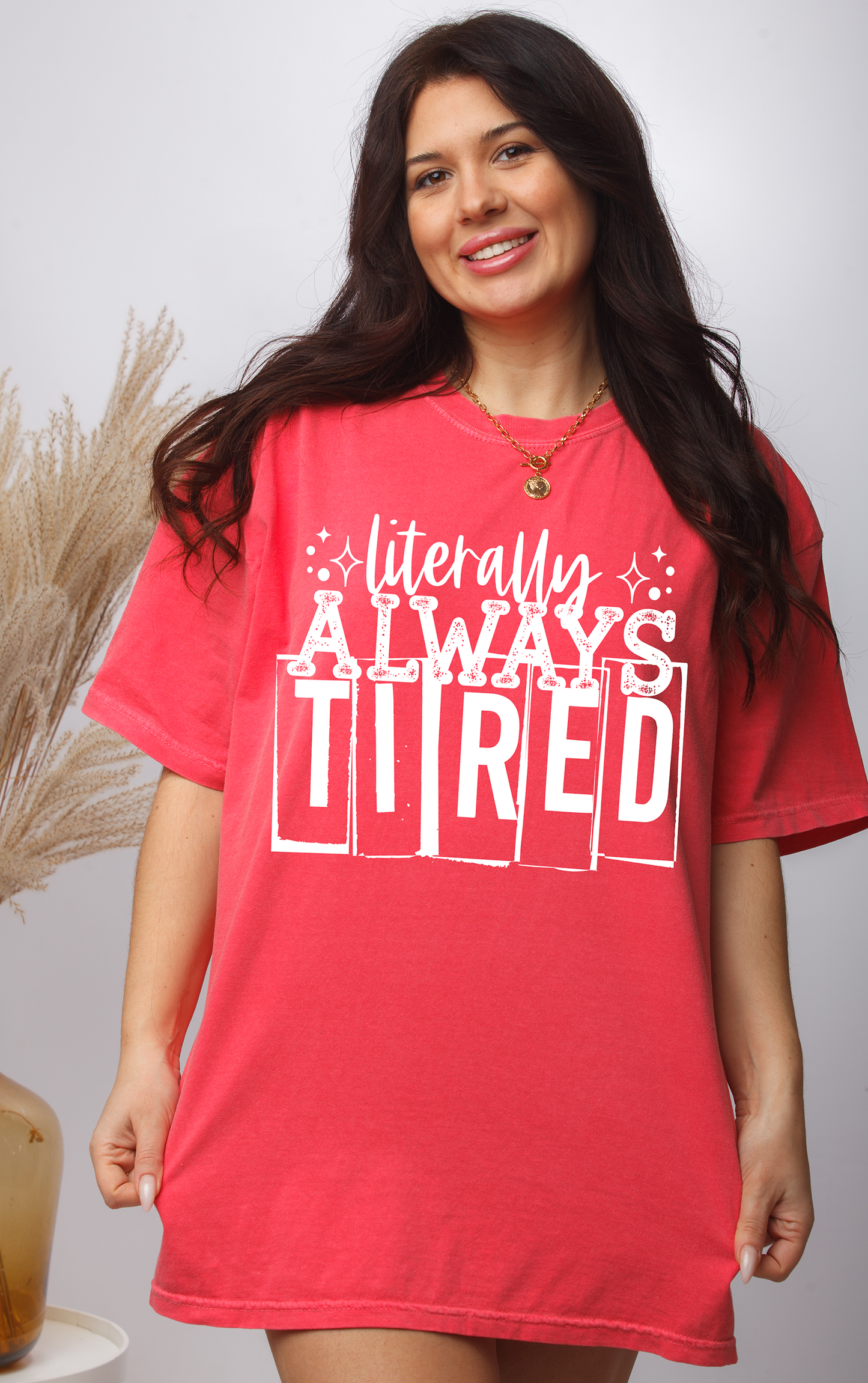 Literally Always Tired - White - DTF TRANSFER