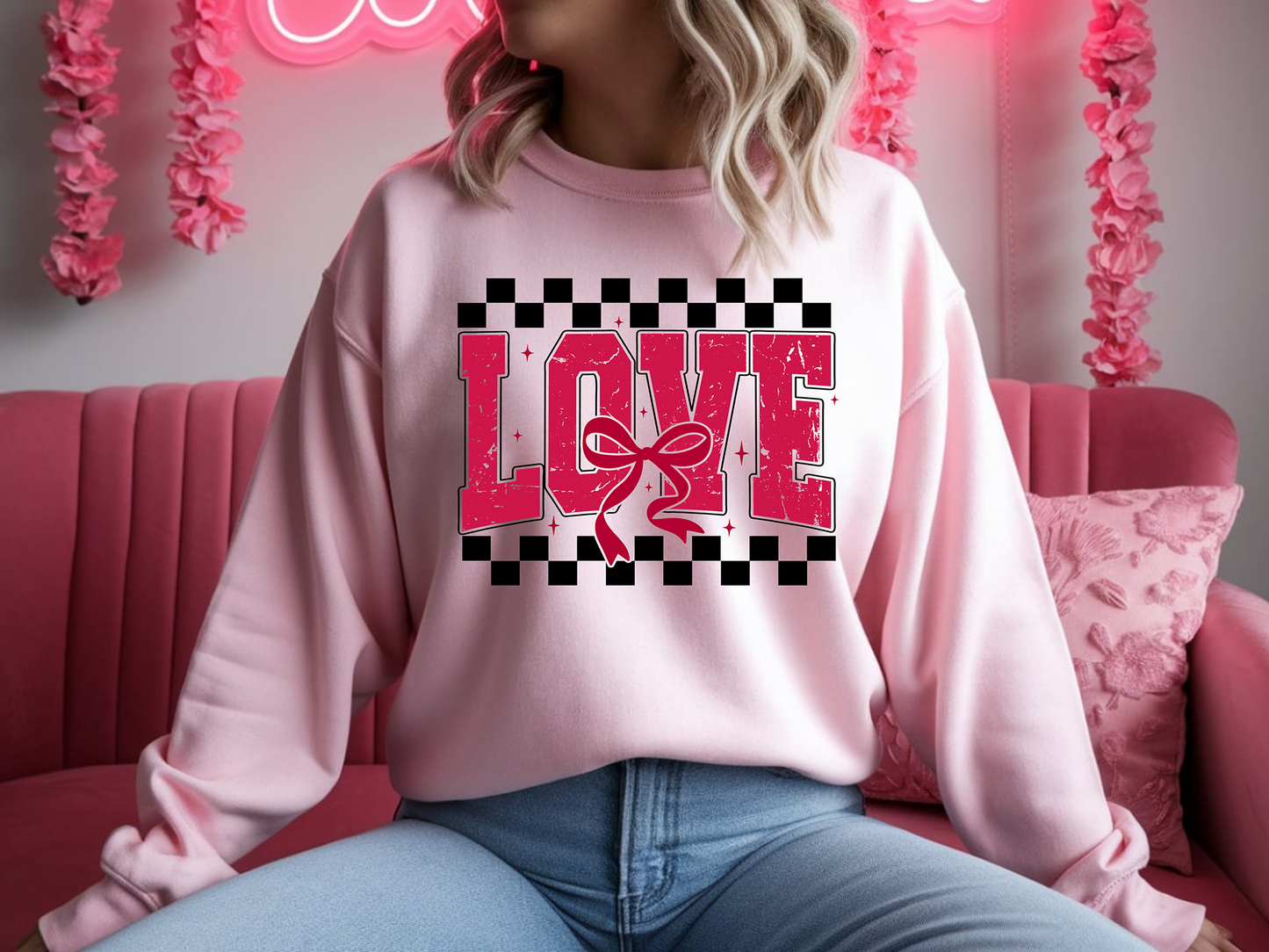Love Checkered -Full Color DTF Transfer -RTS#A8