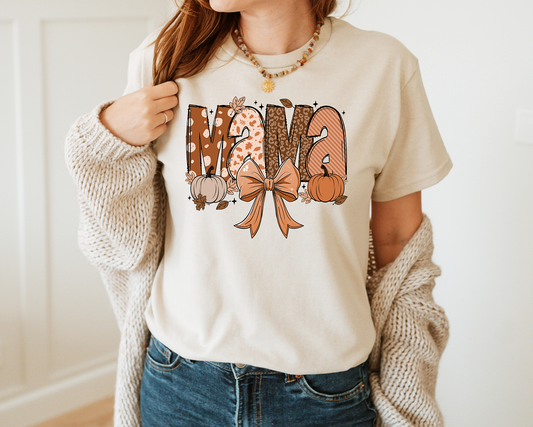 Mama Fall Coquette Bow-Full Color-DTF TRANSFER
