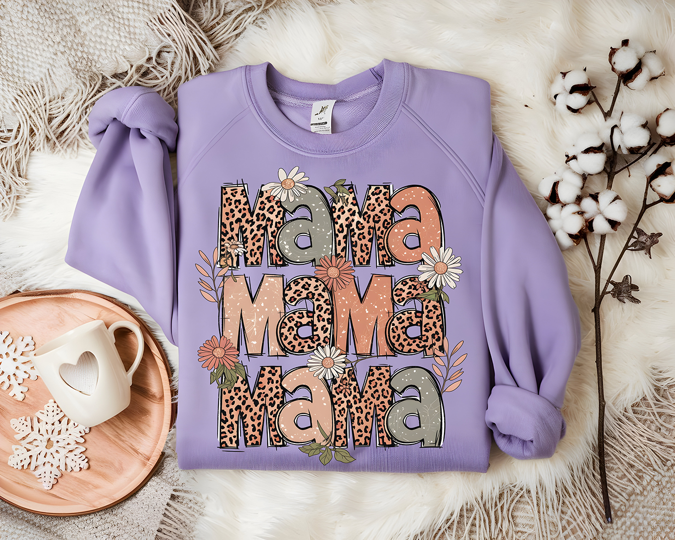Mama Floral Leopard Repeat - DTF TRANSFER