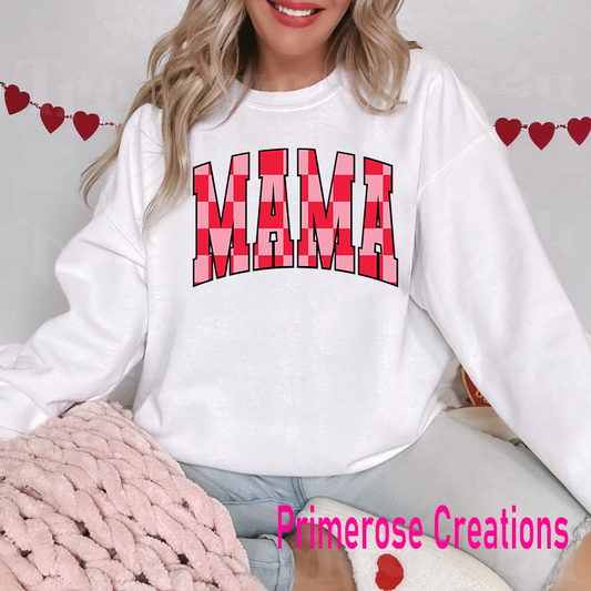 Mama Red and Pink Checkered DTF