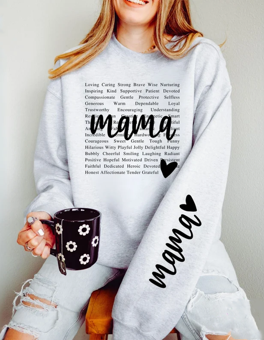 Mama Words W/ Sleeve-DTF Transfer