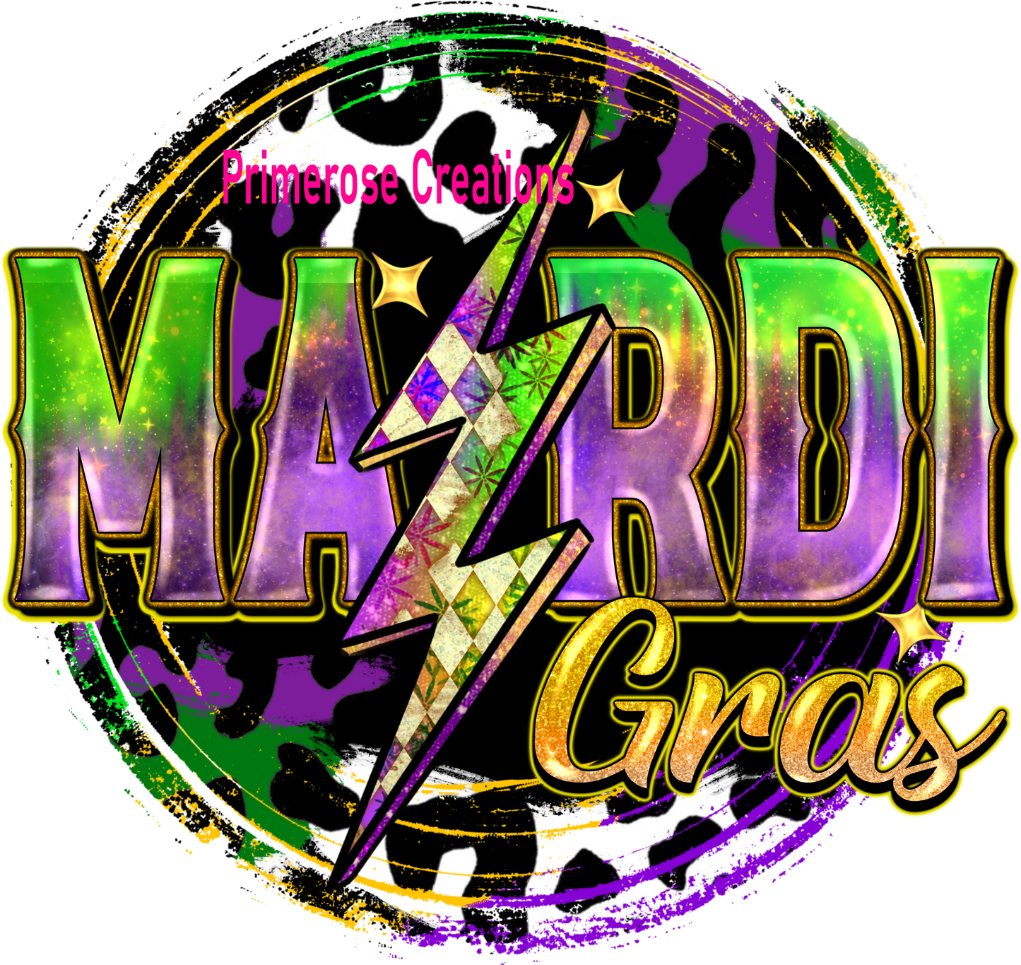 Mardi Gras Lightening Bolt DTF