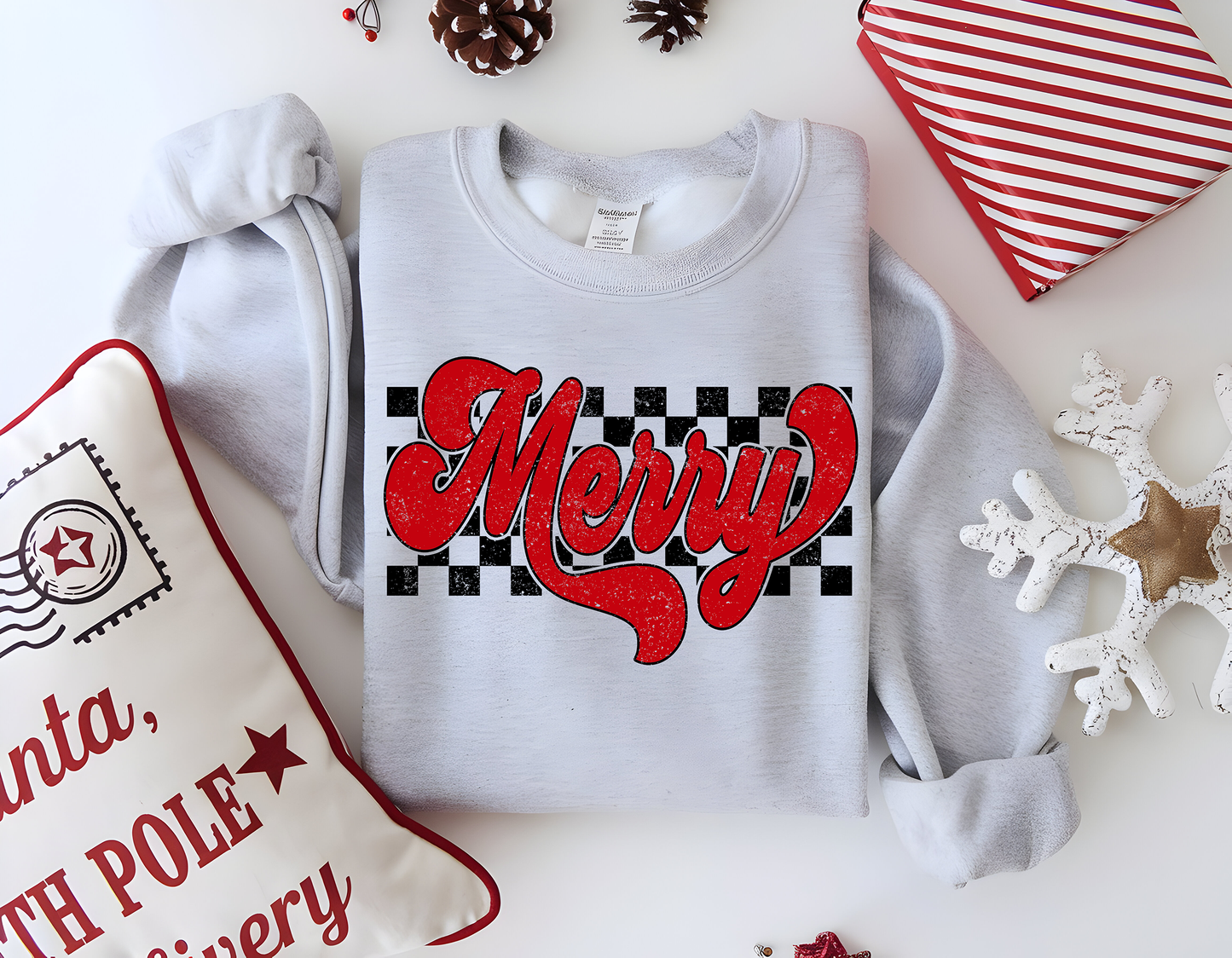 Merry Checkered-Full Color DTF Transfer-RTS#79