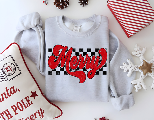 Merry Checkered-Full Color DTF Transfer-RTS#79