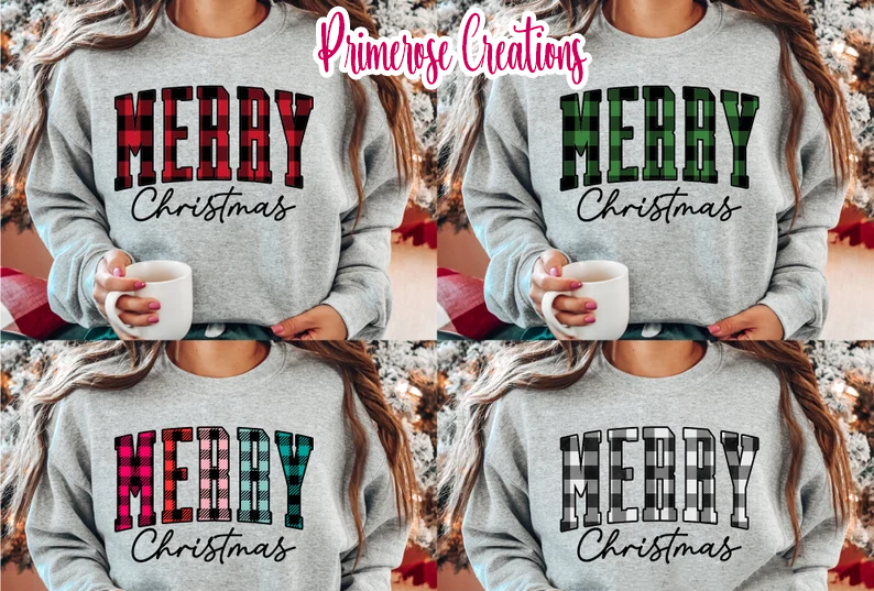 Merry Christmas Plaid DTF 12