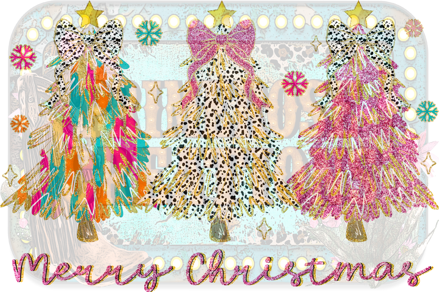 Merry Christmas Brushstroke Tree's