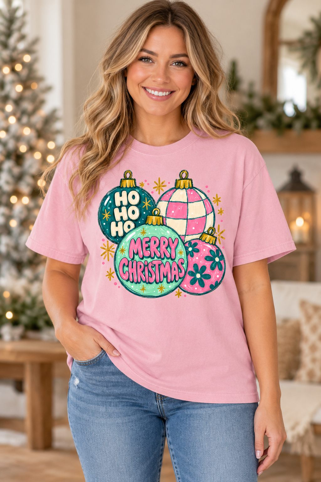 Merry Christmas Ornaments- Full Color DTF TRANSFER