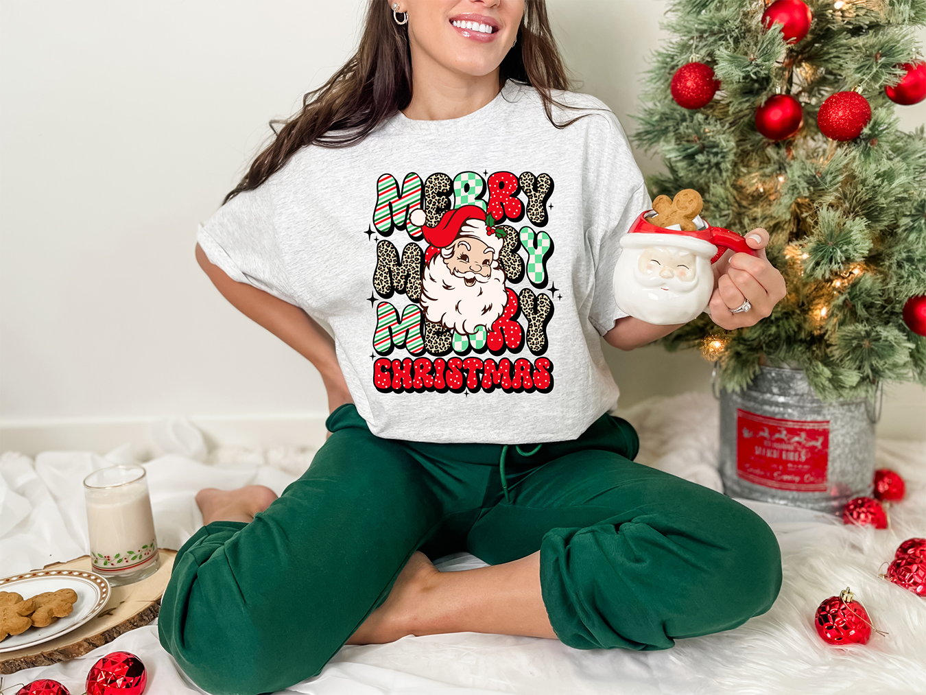 Merry Christmas Repeat Santa-Full Color-DTF TRANSFER- WHOLESALE