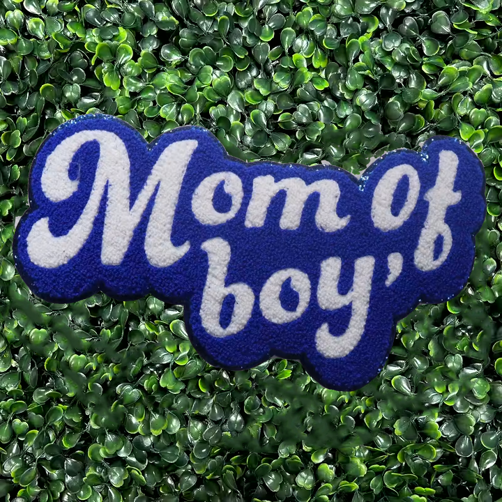Mom of Boy - Adult - Chenille Patch - * Ready To Ship *