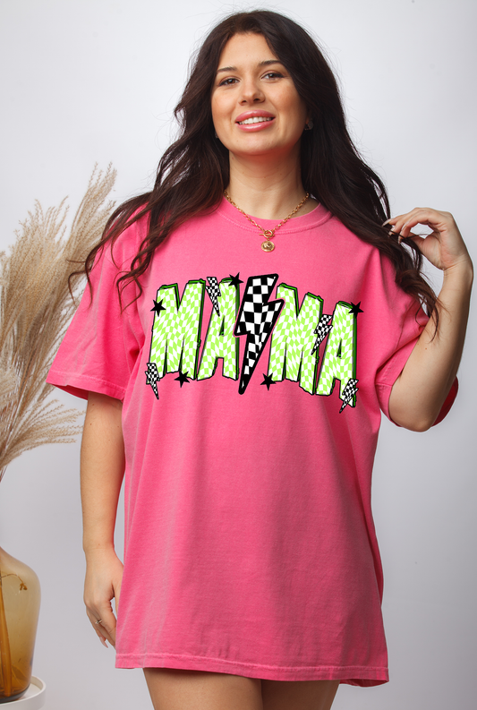Neon Checker Mama - DTF TRANSFER - WHOLESALE