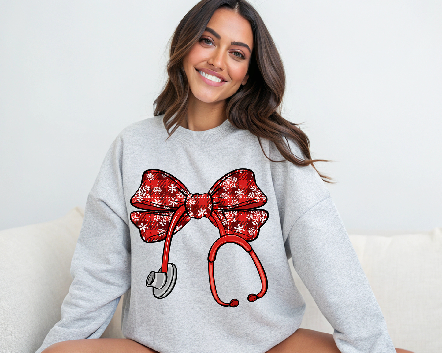 Nurse Christmas Coquette Bow-DTF TRANSFER-2-5 Business Days