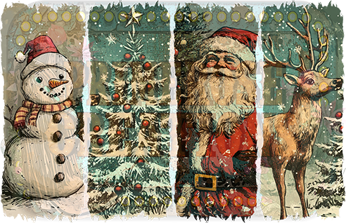 Paint Stroke Retro Christmas