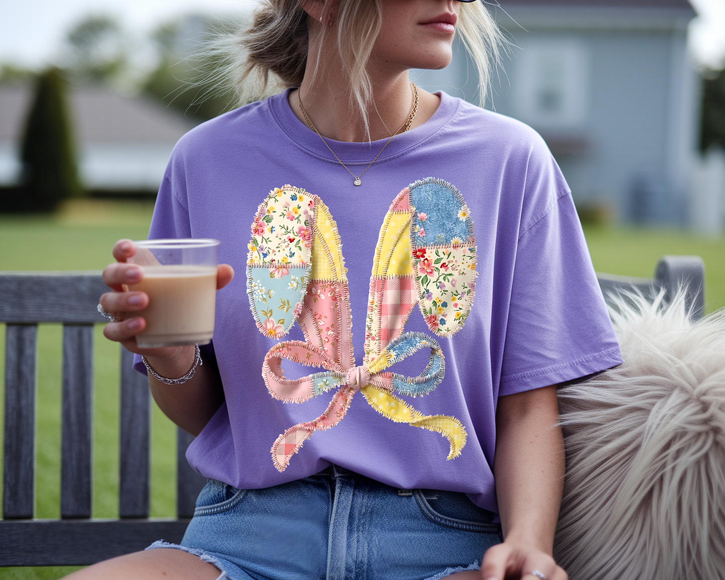 Patchwork Bunny Ears - DTF Transfer - Friday New Releases