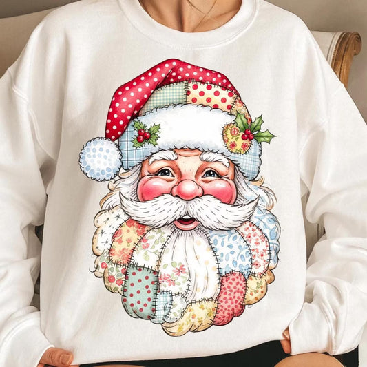 Patchwork Santa Claus - Full Color DTF Transfer - Friday New Releases