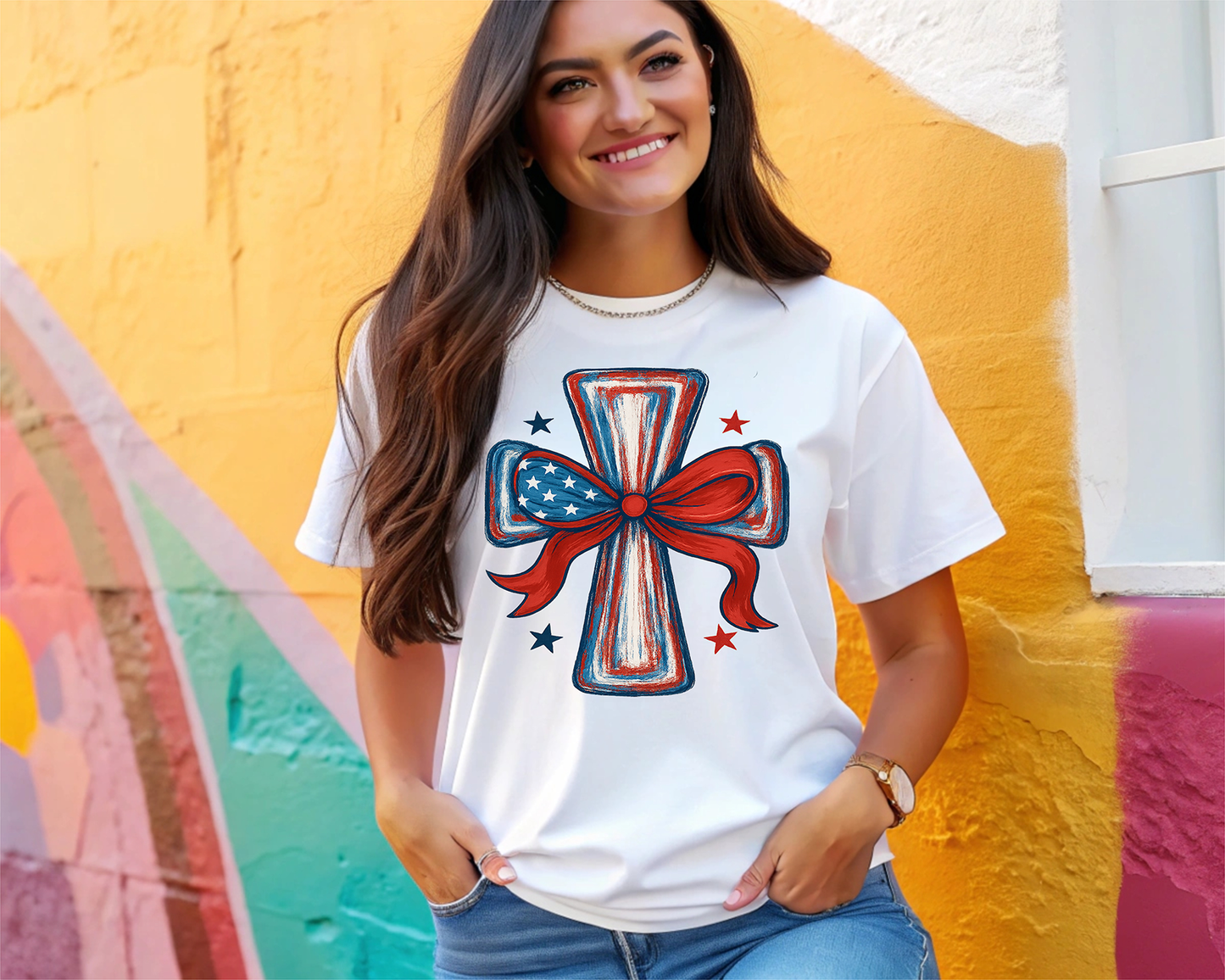 Patriotic Cross - DTF TRANSFER