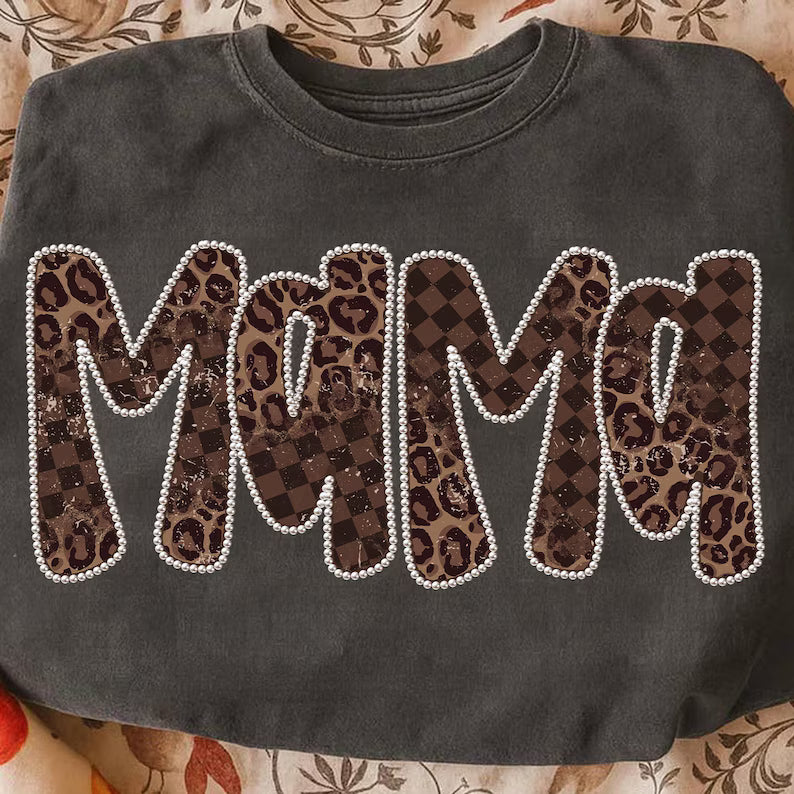 Pearl Leopard Mama - Full Color - DTF Transfer - 2-5 Business Days