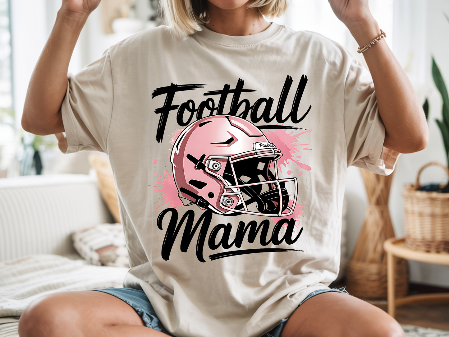 Pink Splash Football Mama - Full Color - DTF Transfer - Flash Grab Friday