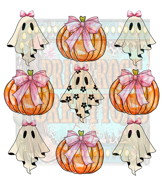 Pink coquette ghosty and pumpkin