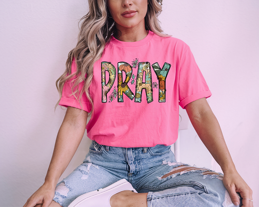 Pray Florals - Full Color DTF Transfer