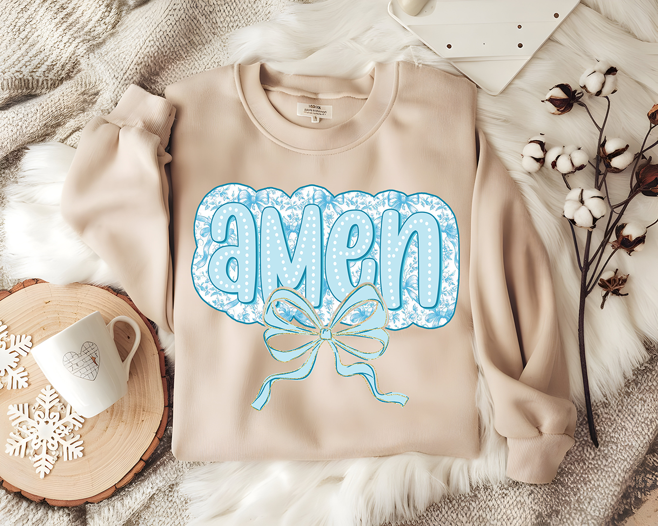 Preppy Amen Blue - DTF TRANSFER