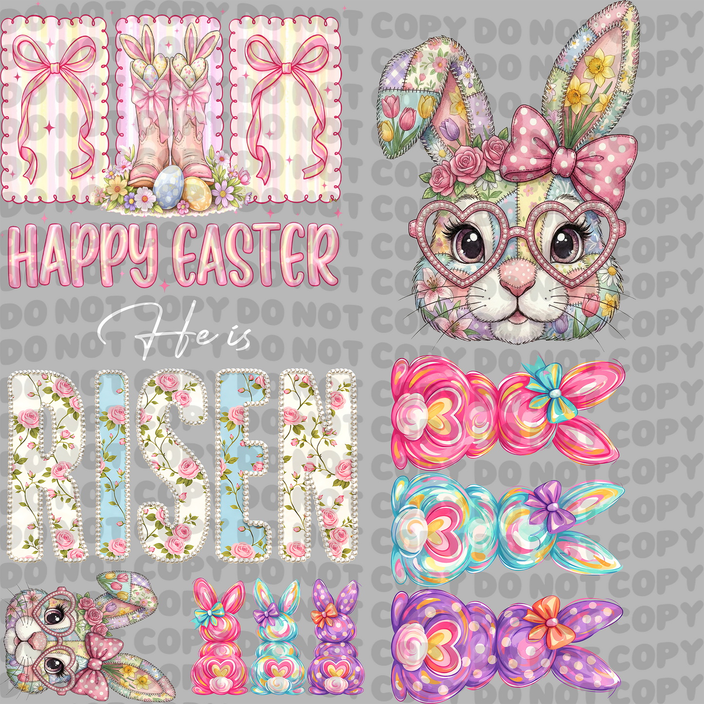 Preppy Easter - Pre-Made Gang Sheet - 24x24