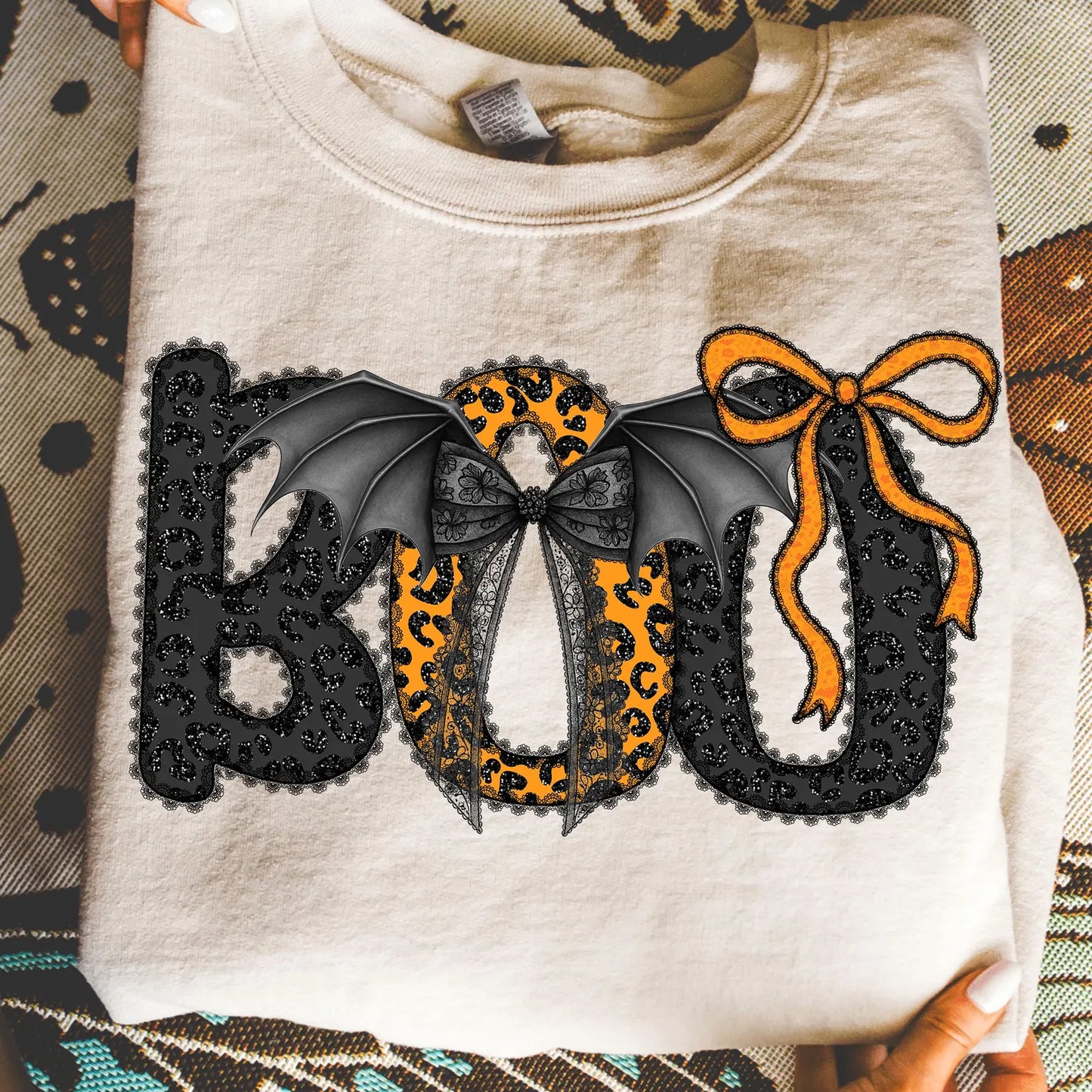 Preppy Glitter Boo 2- Full Color DTF Transfer-2-5 Business Days