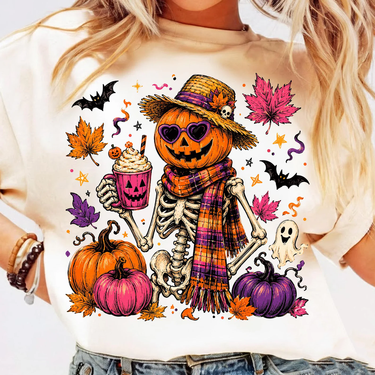 Preppy Spooky Head - DTF Transfer - Flash Grab Friday