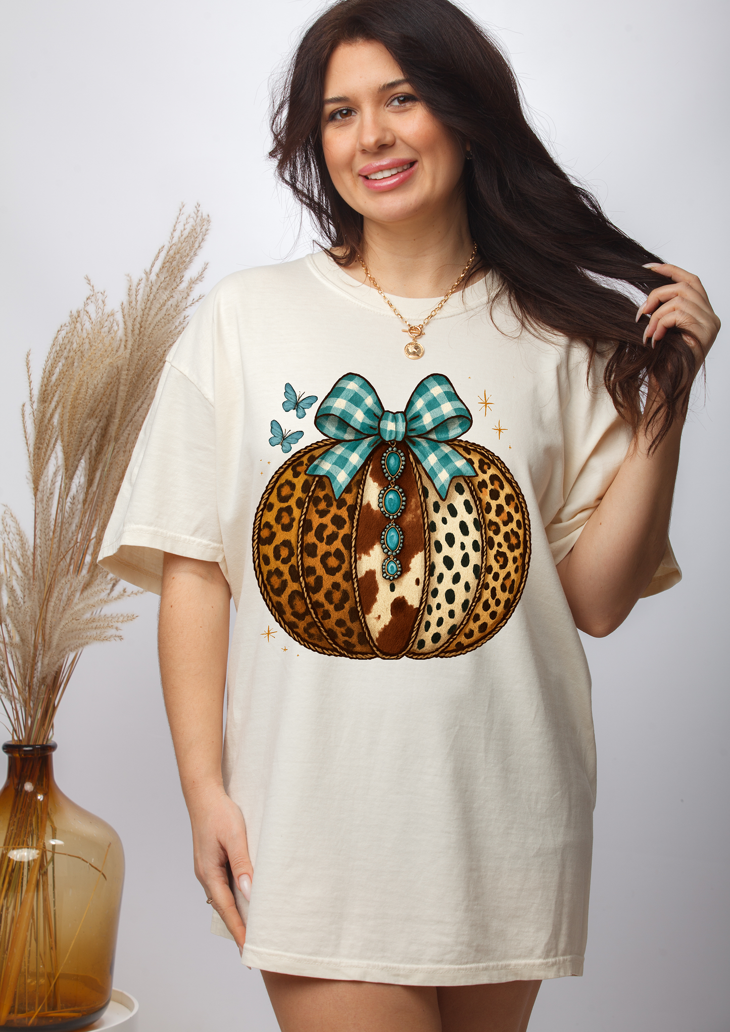 Preppy Western Fall Pumpkin- Full Color- DTF TRANSFER-2-5 Business Days