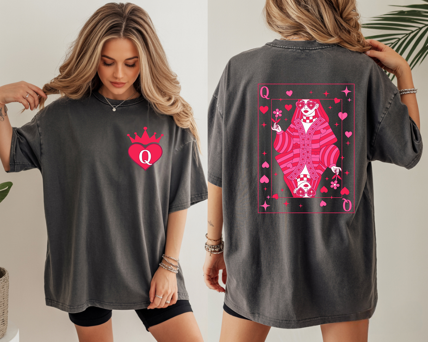 Queen Of Hearts Floral W Pocket-Full Color-DTF Transfer-2-5 Business Days