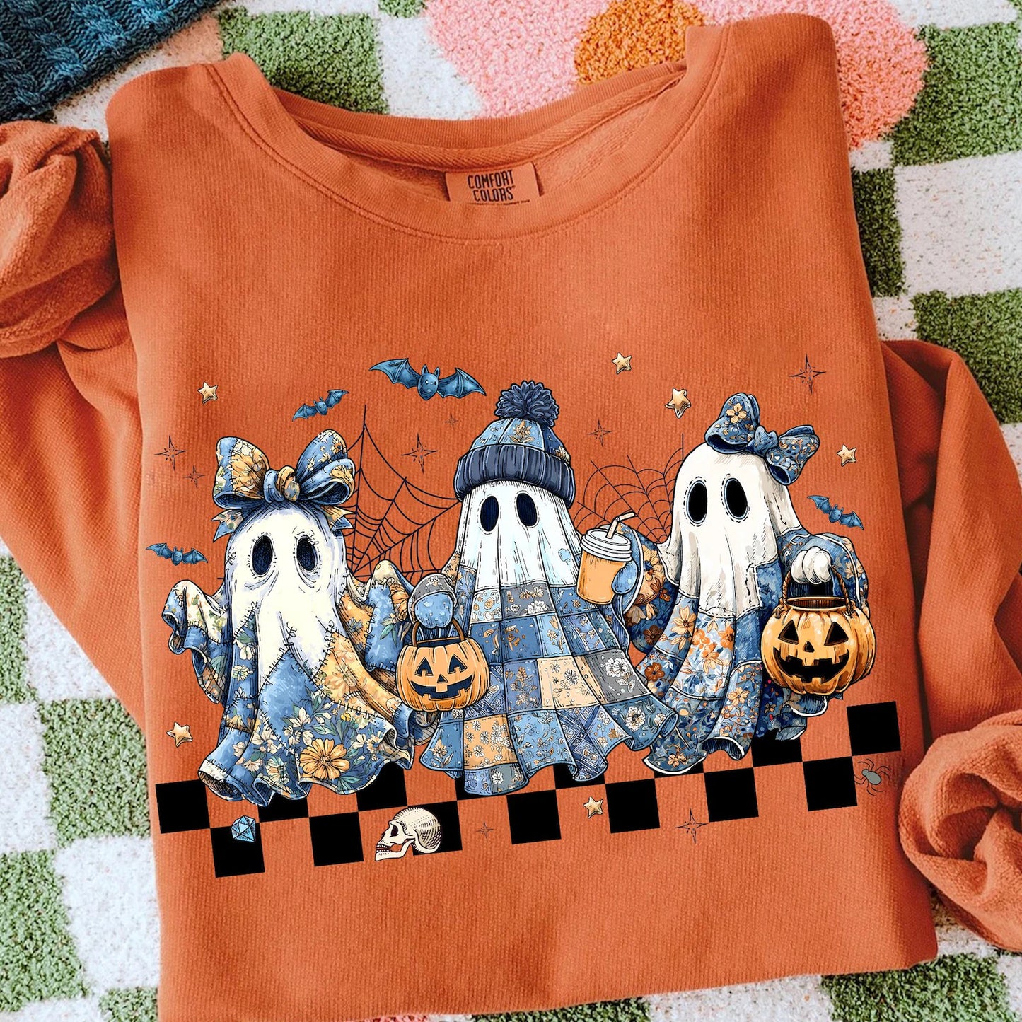 Quilted Ghostie Crew - Full Color DTF Transfer - RTS # 14