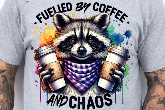 Rad Dad Raccoon Coffee Chaos- DTF TRANSFER