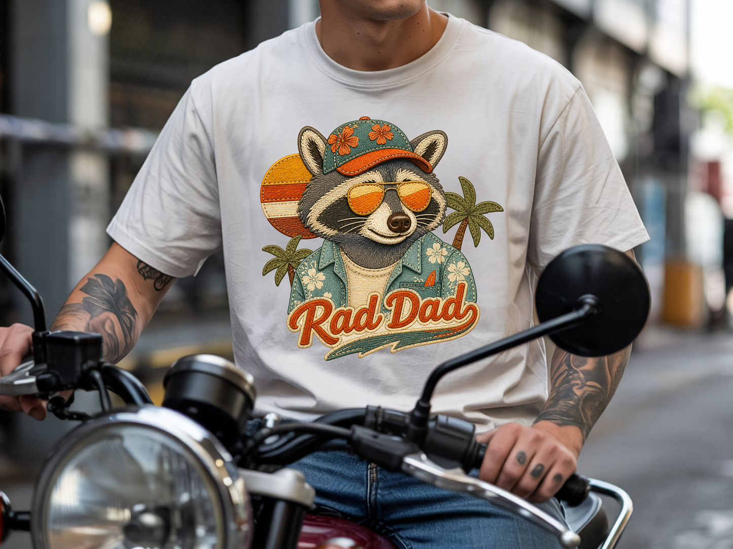 Rad Dad Racoon - Full Color - DTF Transfer - Flash Grab Friday