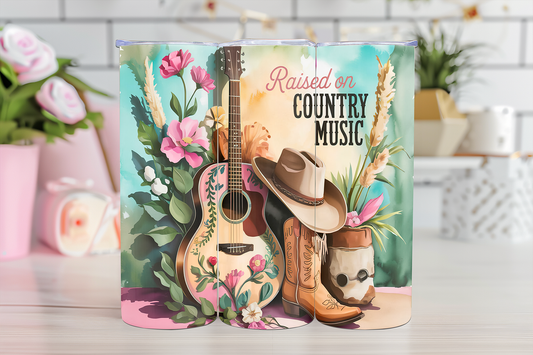 Raised On Country Music - 20oz TUMBLER WRAP - PRE ORDER