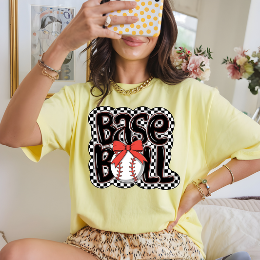 Retro Baseball Checkered - DTF TRANSFER