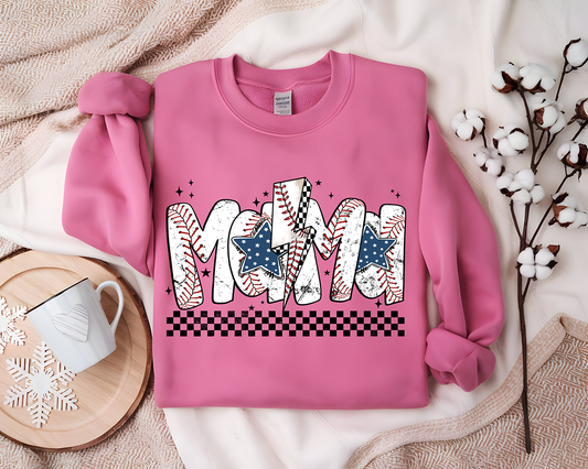 Retro Baseball Lightening Checkered - DTF TRANSFER