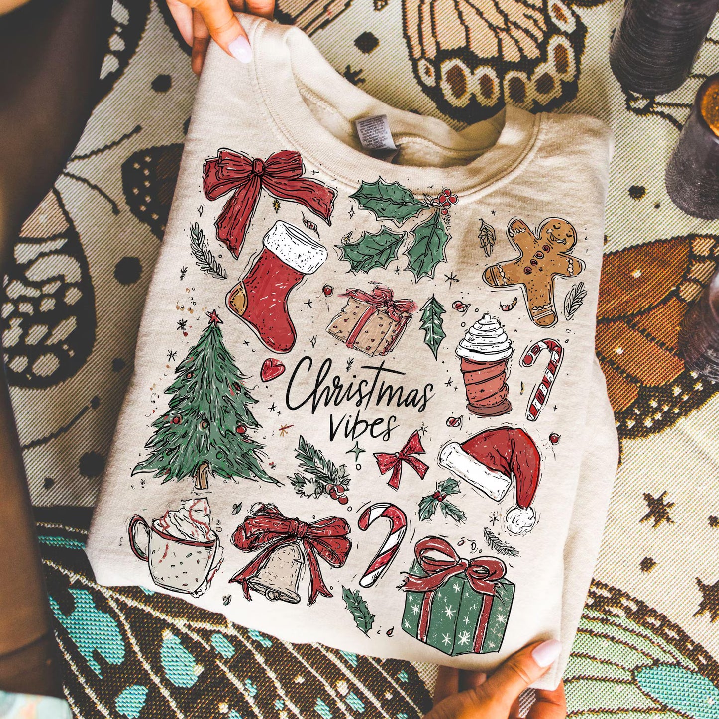 Retro Christmas Collage-Full Color DTF Transfer -2-5 Business Days