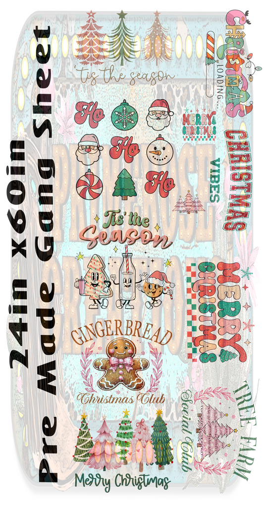 Retro Christmas Pre-made Gang Sheet