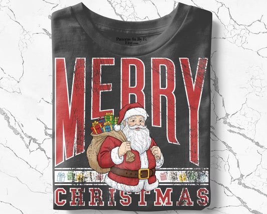 Retro Vintage Merry Santa - Full Color DTF Transfer - Friday New Releases