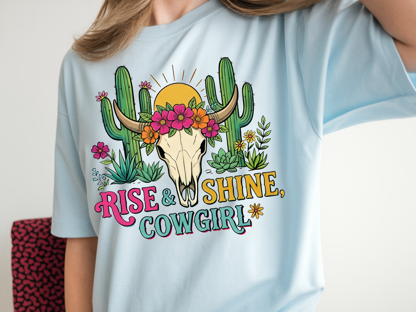 Rise And Shine Cowgirl - Full Color DTF TRANSFER - WHOLESALE