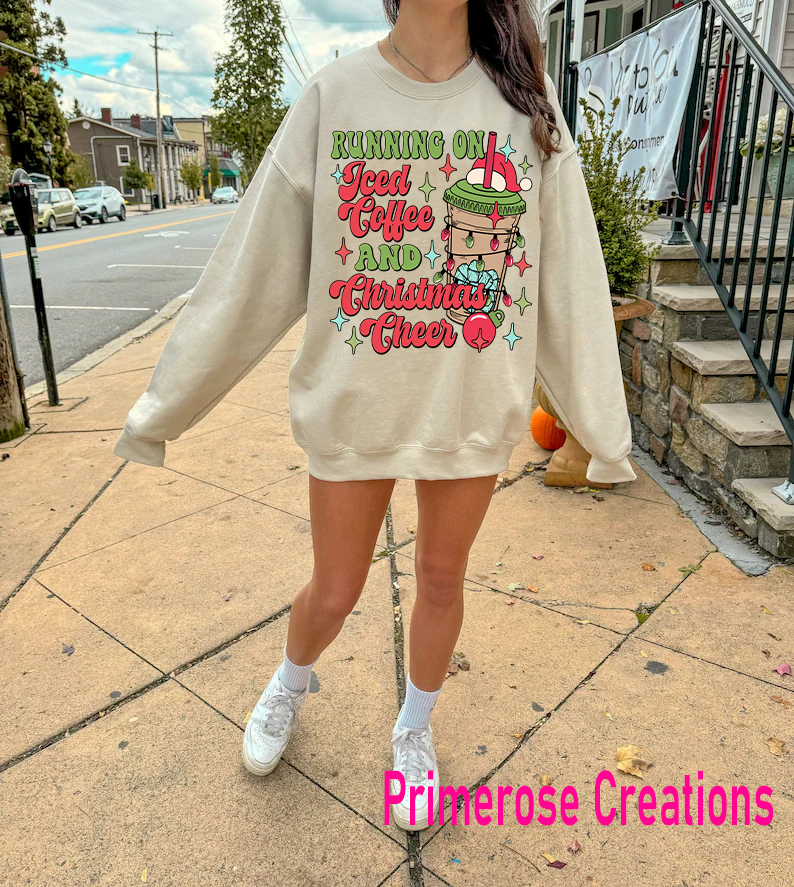 Running On Iced Coffee and Christmas Cheer DTF