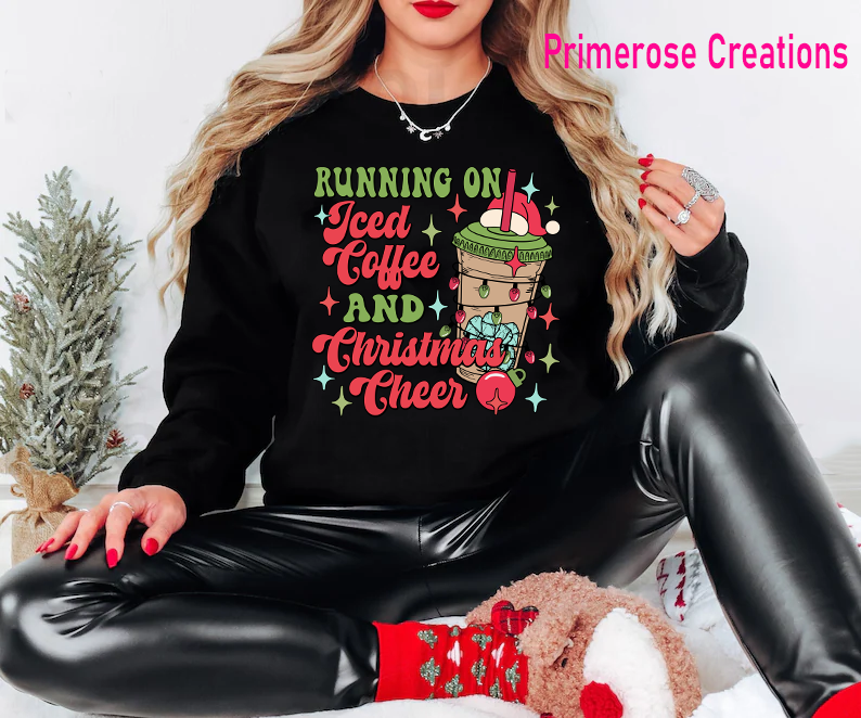 Running On Iced Coffee and Christmas Cheer DTF