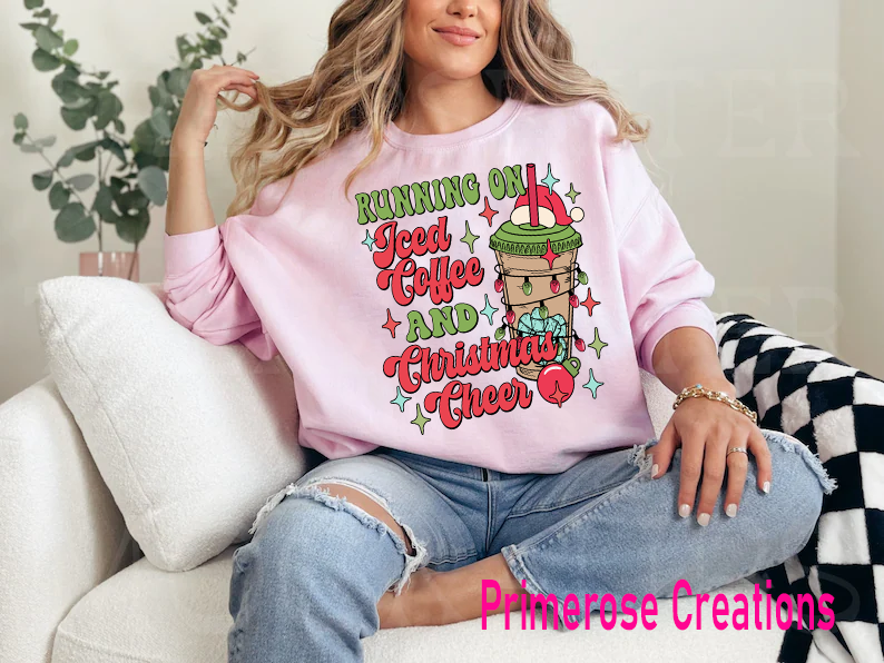 Running On Iced Coffee and Christmas Cheer DTF
