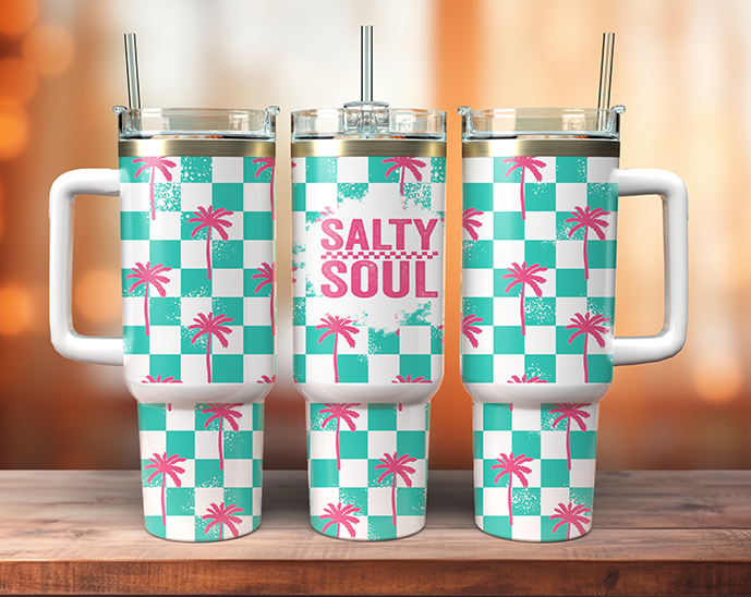 Salty Soul-Teal- 40oz UVDTF Wrap-Kiss it Goodbye