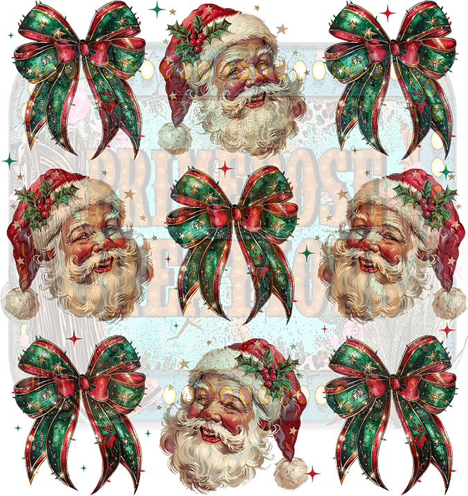 Santa and Christmas Bow Collage