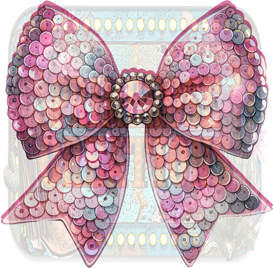 Sequins Pink Coquette Bow