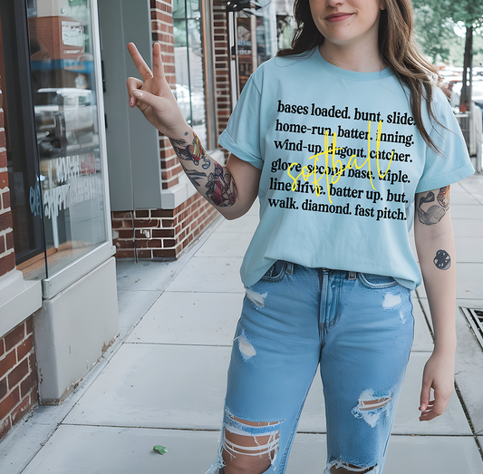 Softball Words - DTF TRANSFER - PREORDER