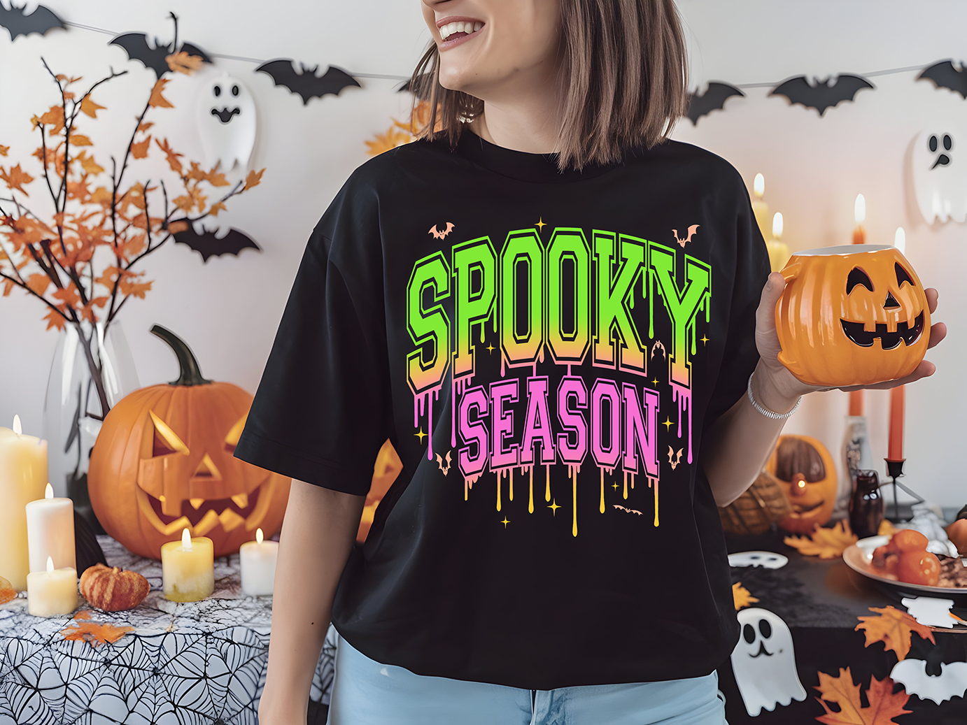 Spooky Season Neon - Full Color DTF Transfer - RTS # 13